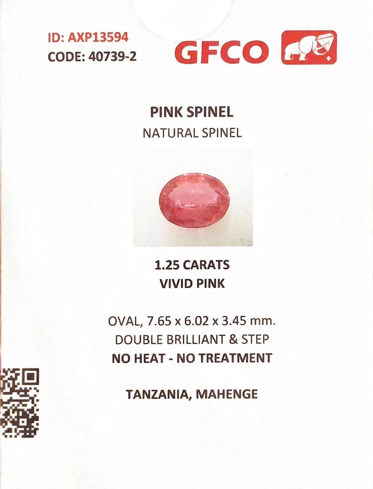 Natural Mahenge Spinel Vivid Pink 1.25 Carat Faceted Oval Shape Loose Gemstone — view 19